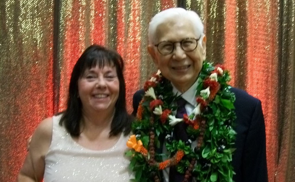 Eva Kaa and the late Chuck Gee, former dean of the TIM School