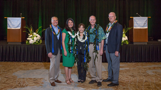 Jay H. Shidler, Shelee Kimura, Julie Arigo, Terry George and Vance Roley