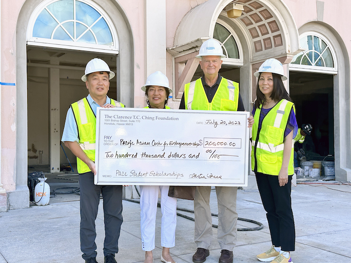 From left, John Han, Tertia Freas, Vance Roley, Sandra Fujiyama