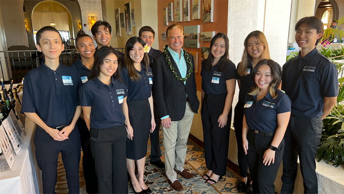 Kisaba and other Shidler students with Jay Shidler