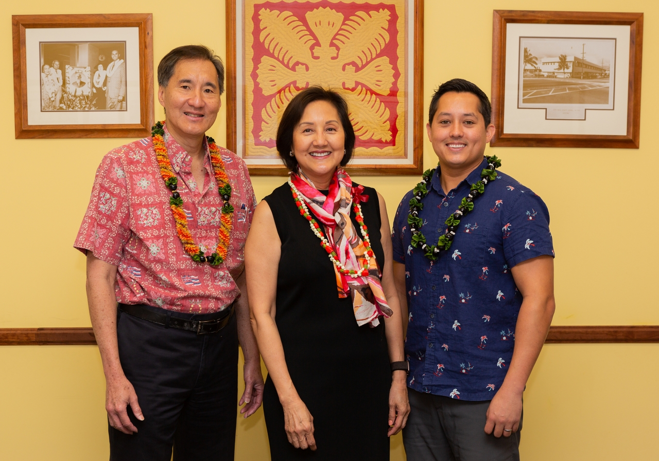 From left: Steven Ai, president & CEO of City Mill, Carol Ai May, vice president of City Mill and Evan Killips, project manager of City Mill.