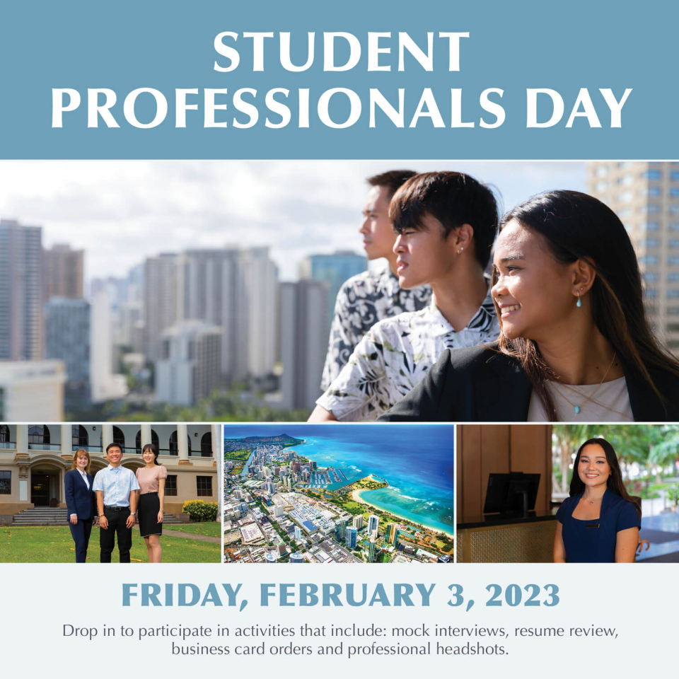 Student Professionals Day, Friday February 3 from 11:00 AM to 2:00 PM.